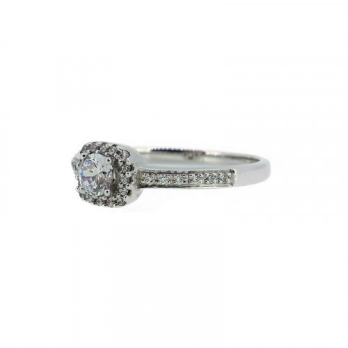 Damenring Silber 925 rhodiniert Zirkonias