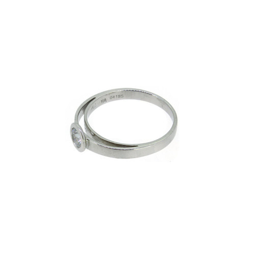 Solitaire Ring Silber 925 rhodiniert Zirkonia
