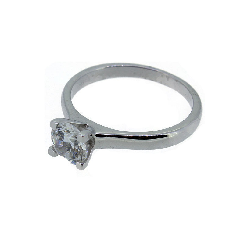 Solitaire Ring Silber 925 Zirkonia rhodiniert