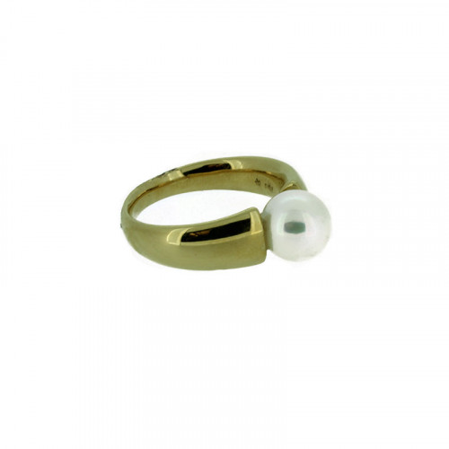 Ring Gelbgold 750 weisse Perle