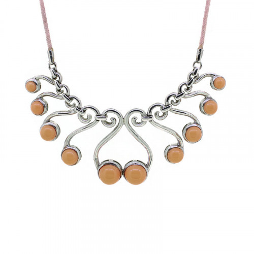 Halskette Silber 925 mit orangen Steinen