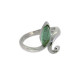 Ring Silber 925 rhodiniert mit grünem Farbstein