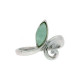 Ring Silber 925 rhodiniert mit grünem Farbstein
