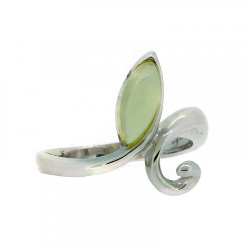 Ring Silber 925 rhodiniert mit gelbem Farbstein