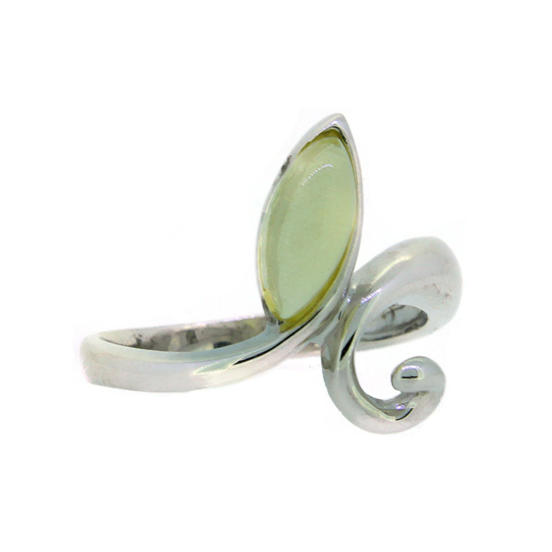 Ring Silber 925 rhodiniert mit gelbem Farbstein