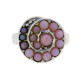 Ring Silber 925 rhodiniert mit pinken/violetten Opalen
