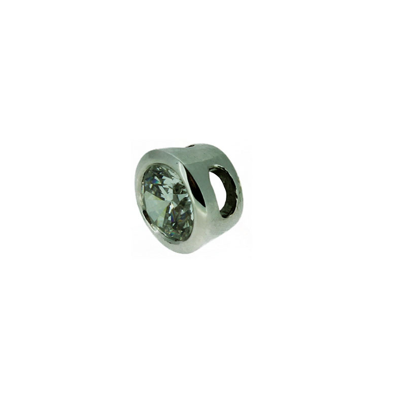 Runder Anhänger Silber 925 Rhodiniert mit Zirkonia