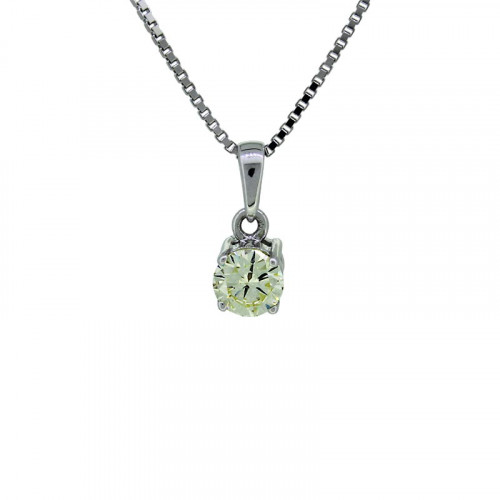 Solitaire Collier 18 Karat Weissgold 0.77 Carat JVS1