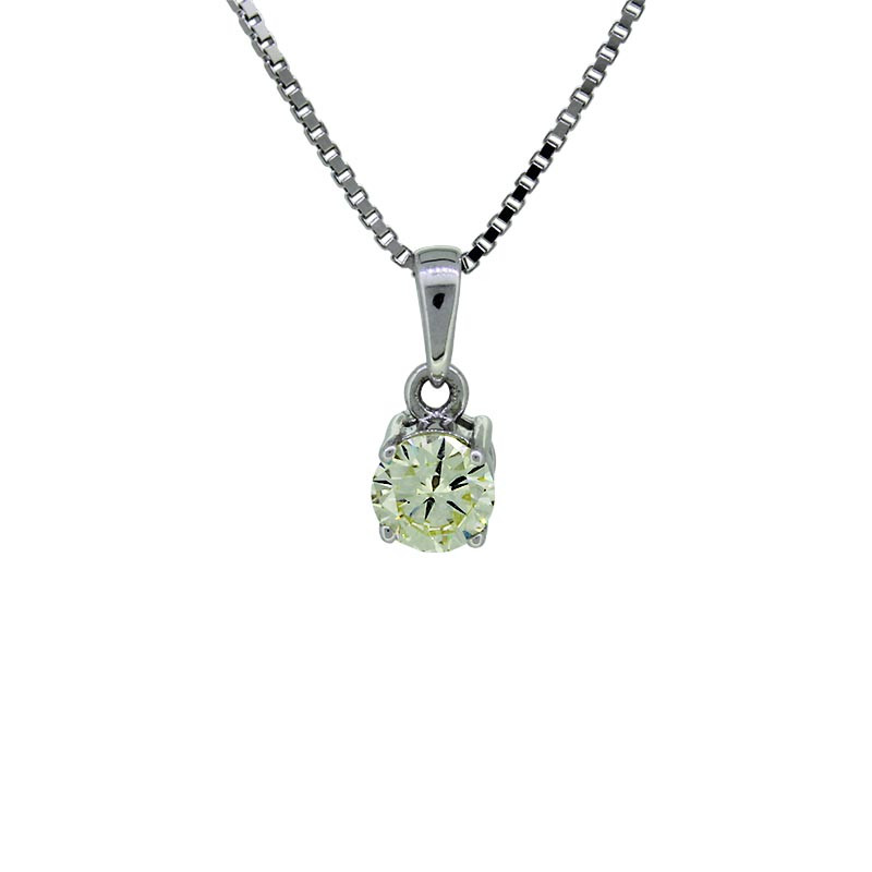 Solitaire Collier 18 Karat Weissgold 0.77 Carat JVS1