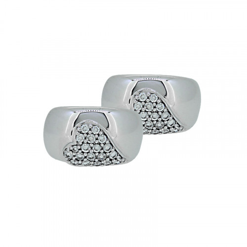 Ohrclips Heart 18 Karat Weissgold Diamanten 0.45 Carat WSI