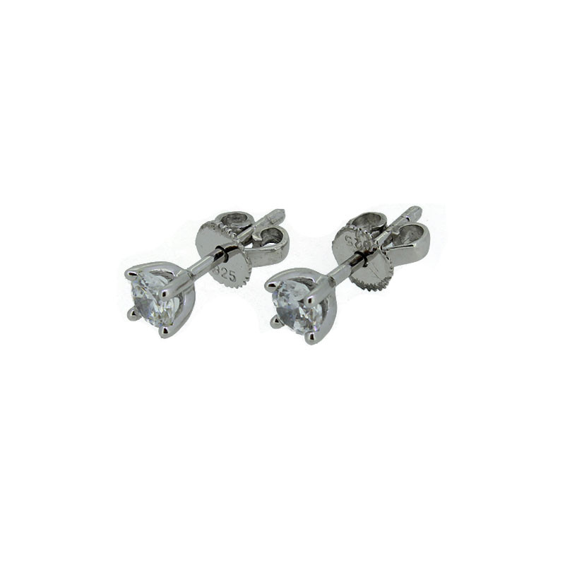 Ohrstecker Silber 925 Rhodiniert mit Zirkonia