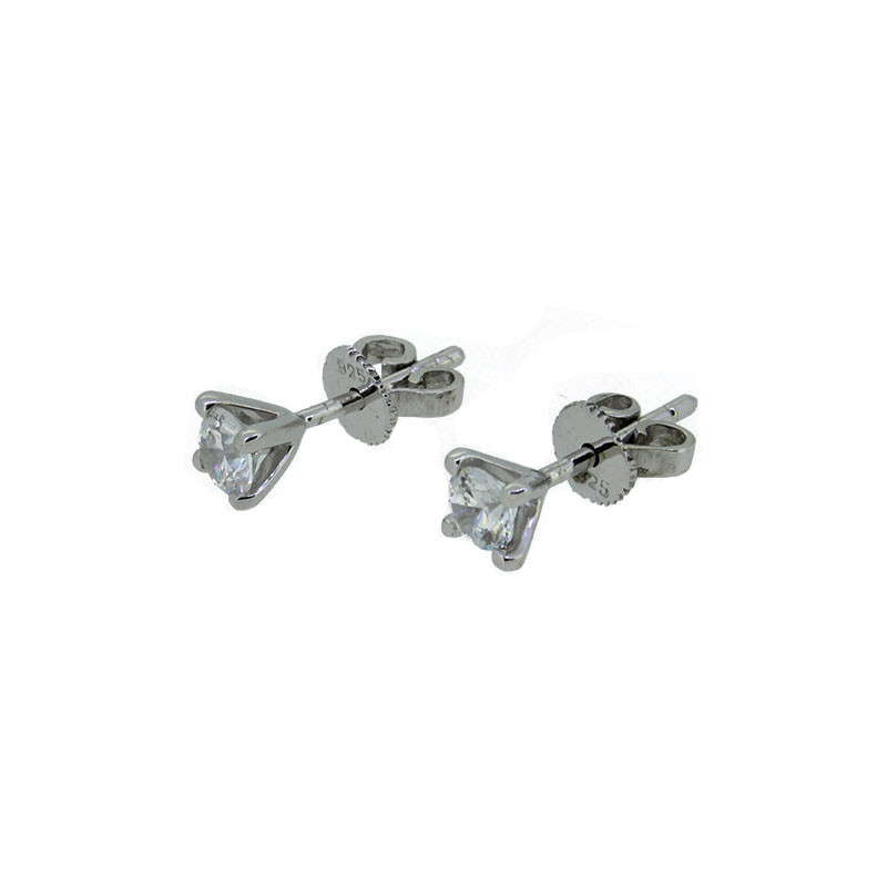 Ohrstecker Silber 925 Rhodiniert mit Zirkonia
