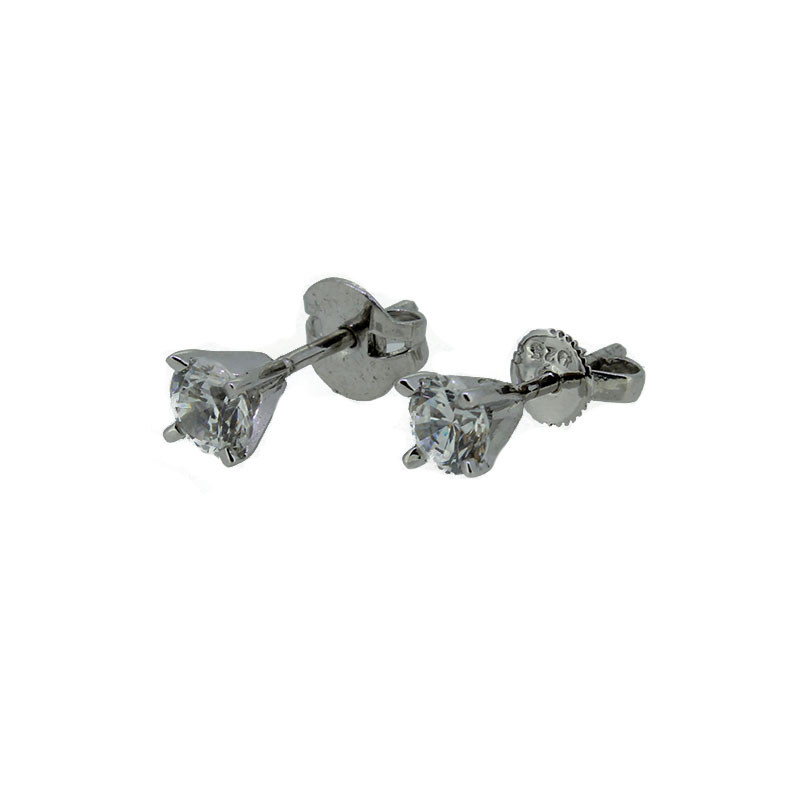 Ohrstecker Silber 925 Rhodiniert mit Zirkonia
